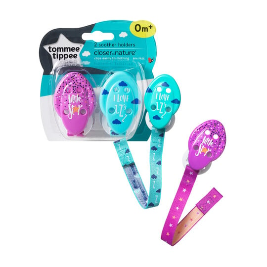 Tommee Tippee Closer to Nature Soother Holders x 2 (TealPink) image number 3
